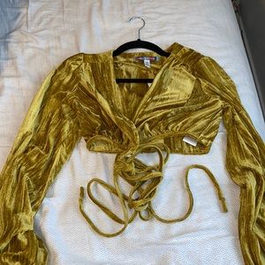 Urban long sleeve top criss cross ties